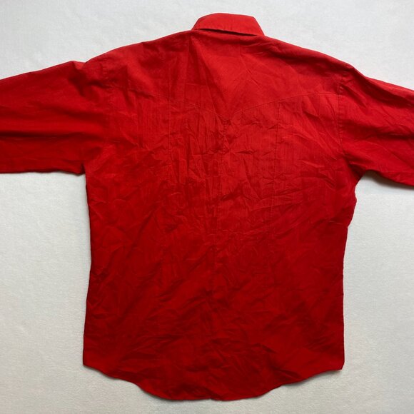 Vintage Ranchwear Pearl Snap Shirt Men's 16.5 /35 Red Long Sleeve Button Up - Picture 9 of 12